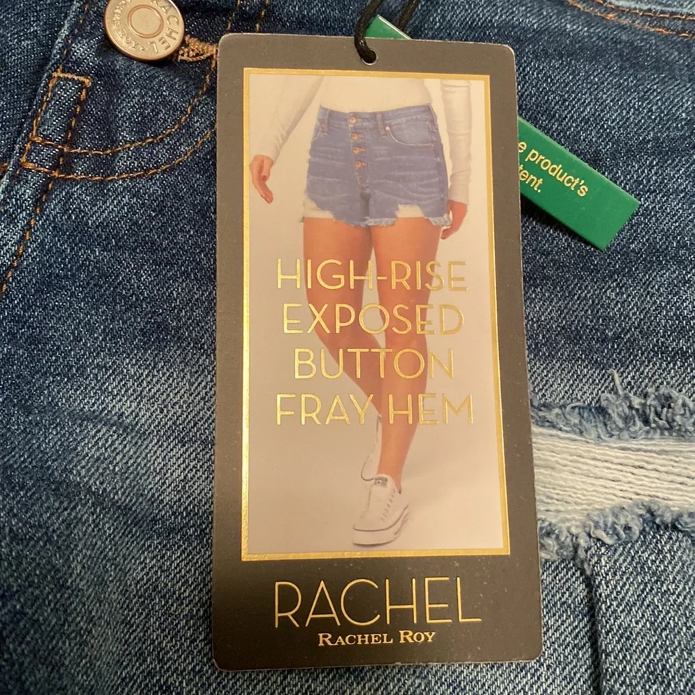 Rachel Roy High-Rise Fray Hem, Distressed Shorts…size 6/28 - Picture 7 of 7